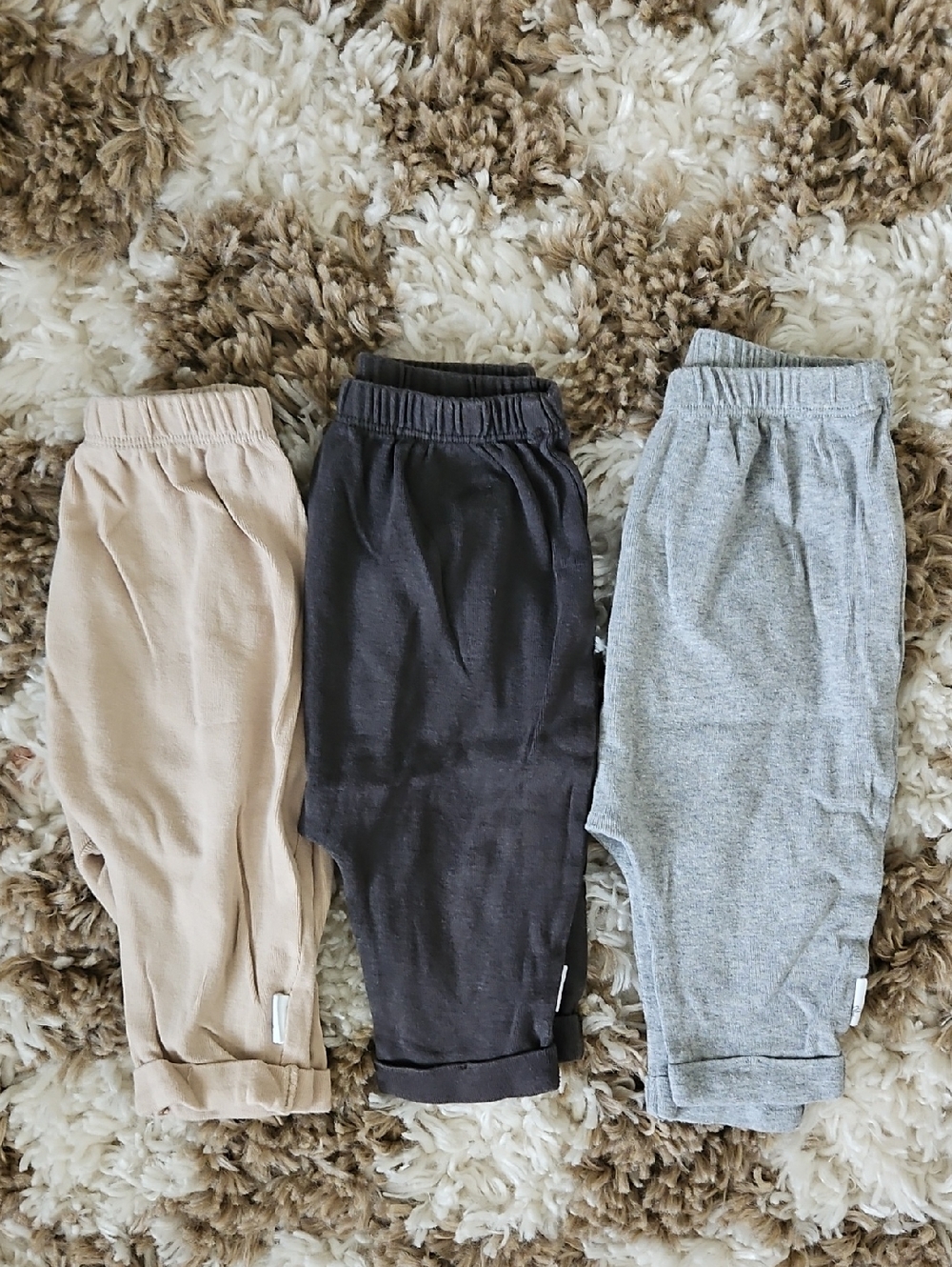 Burt's Bees Baby Jogger Pants - Beige, Black, Gray | 0-3 Months